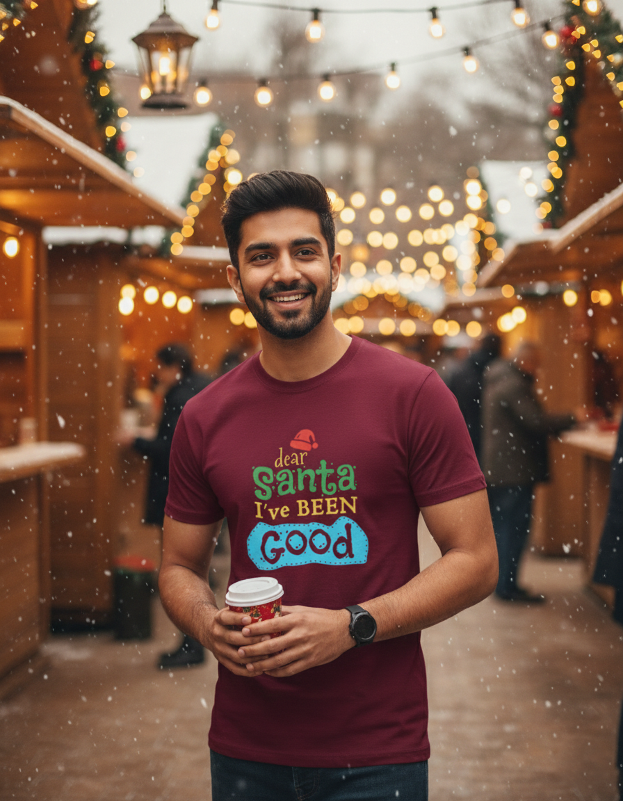 Dear Santa Christmas T-shirt - Wine